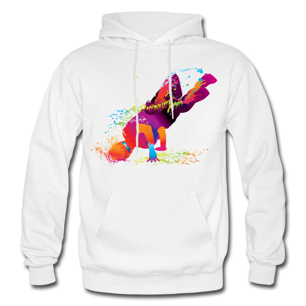 Abstract B-Boy Dancer Hoodie - white