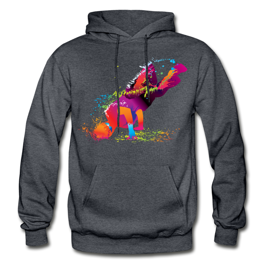Abstract B-Boy Dancer Hoodie - charcoal gray