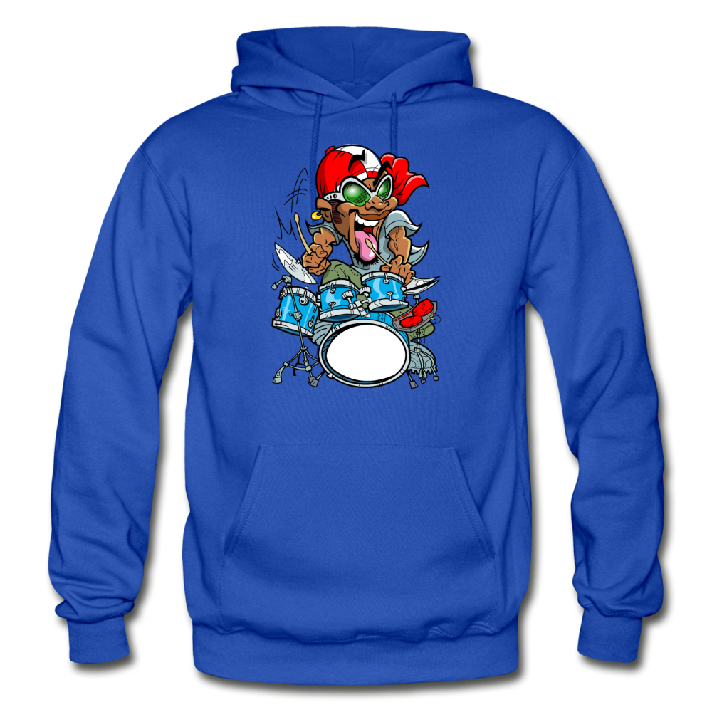 Drummer Cartoon Hoodie - royal blue