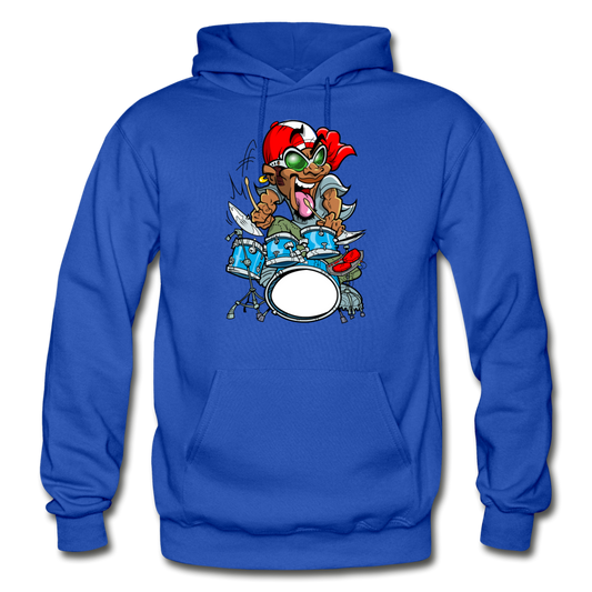 Drummer Cartoon Hoodie - royal blue