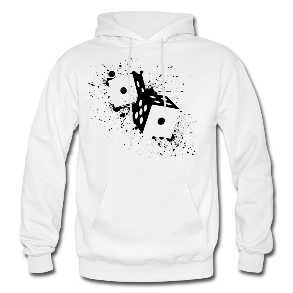 Black & White Dice Hoodie - white