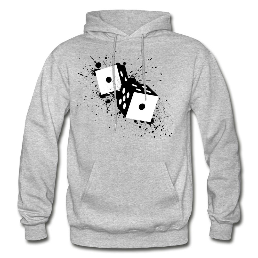 Black & White Dice Hoodie - heather gray