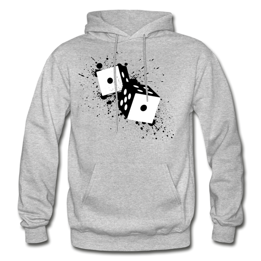 Black & White Dice Hoodie - heather gray