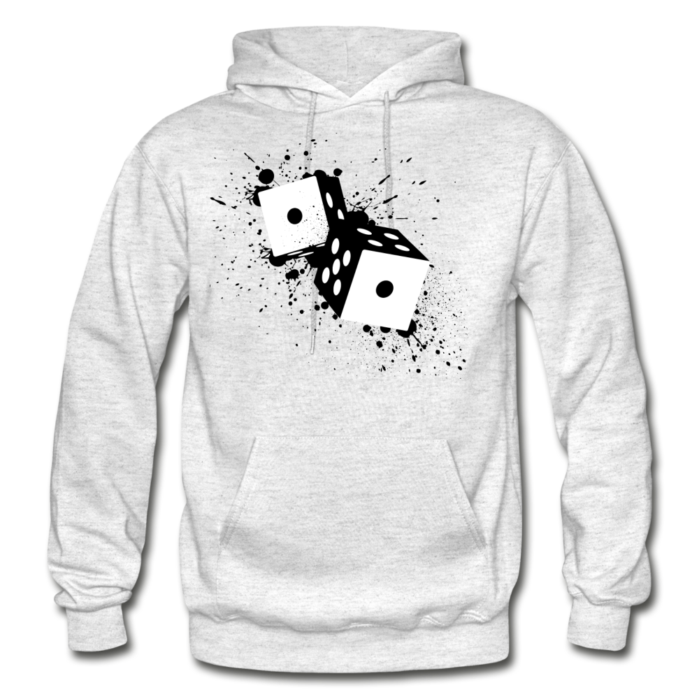 Black & White Dice Hoodie - light heather gray