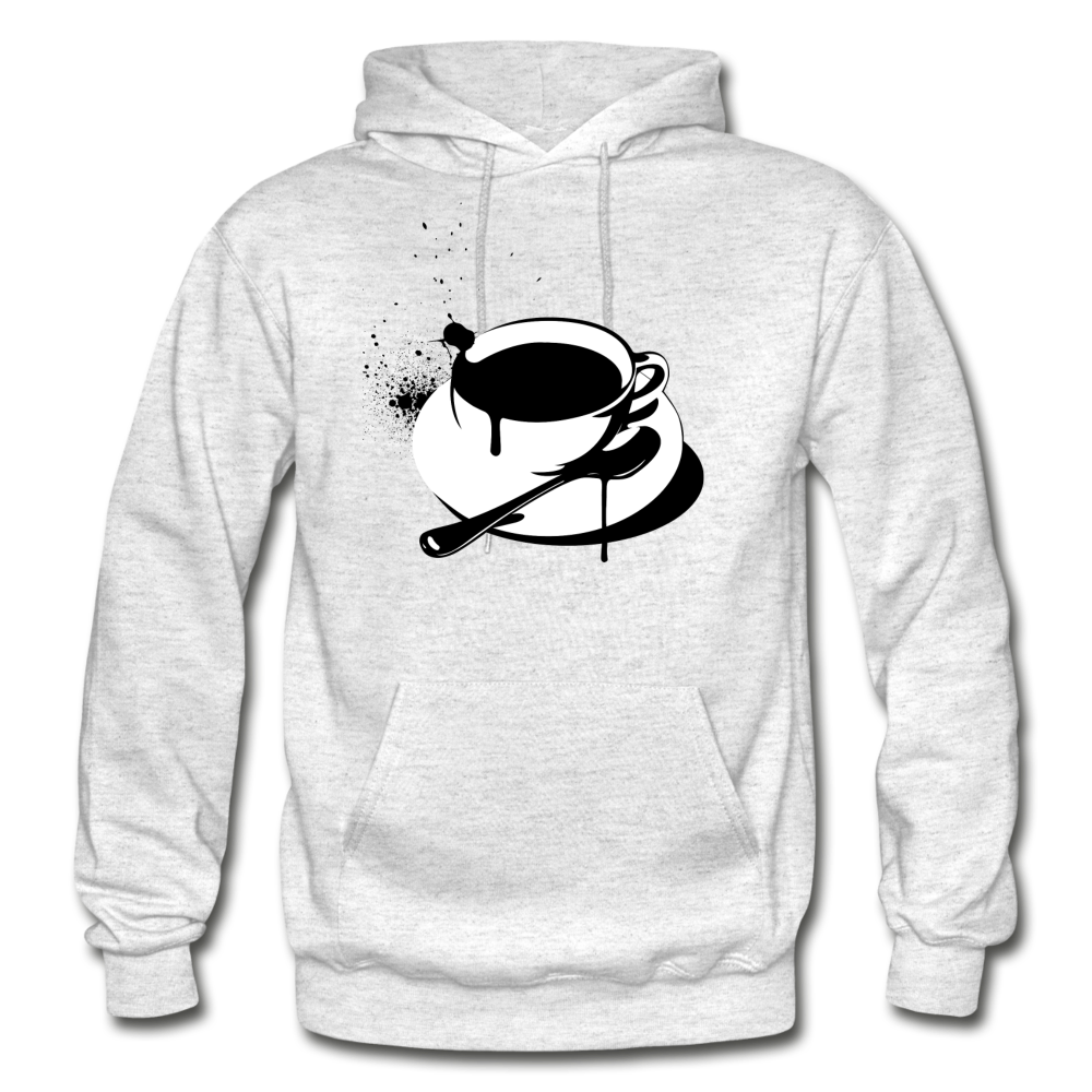Black & White Cup of Coffee Hoodie - light heather gray