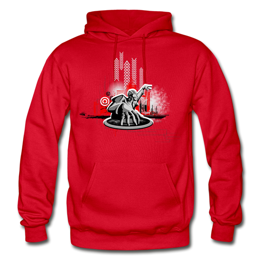 Abstract DJ Mixing Hoodie - red