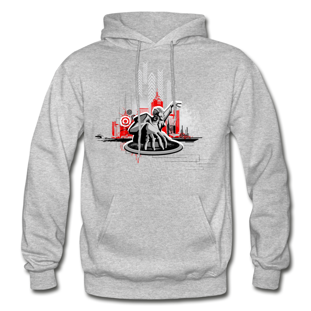 Abstract DJ Mixing Hoodie - heather gray