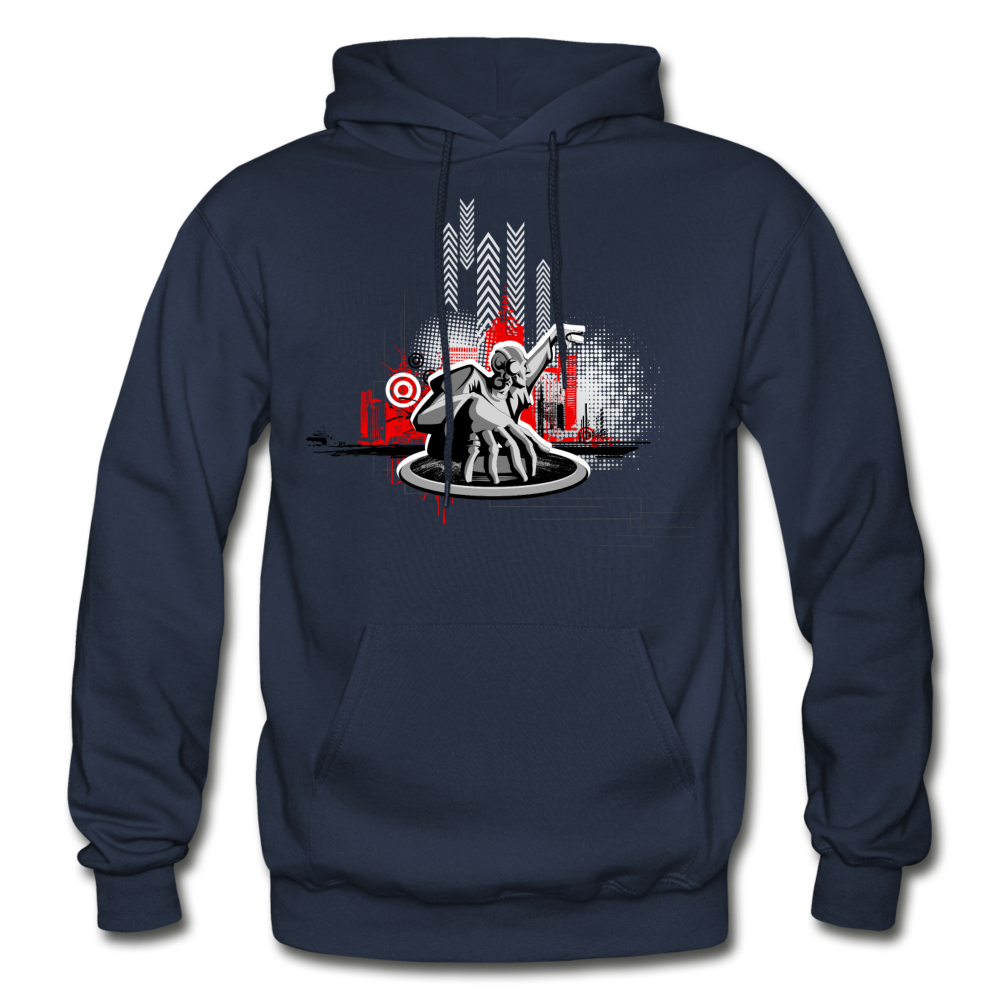 Abstract DJ Mixing Hoodie - navy