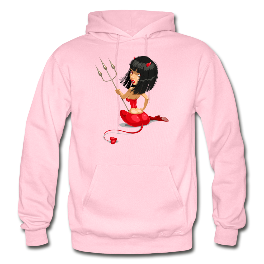 Devil Girl Cartoon Hoodie - light pink