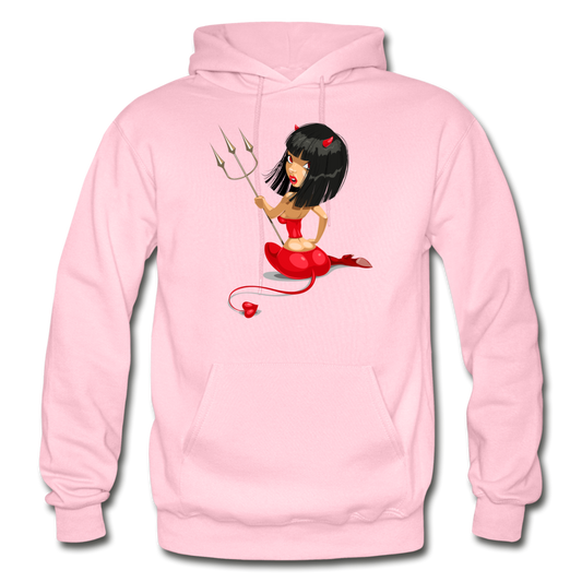 Devil Girl Cartoon Hoodie - light pink