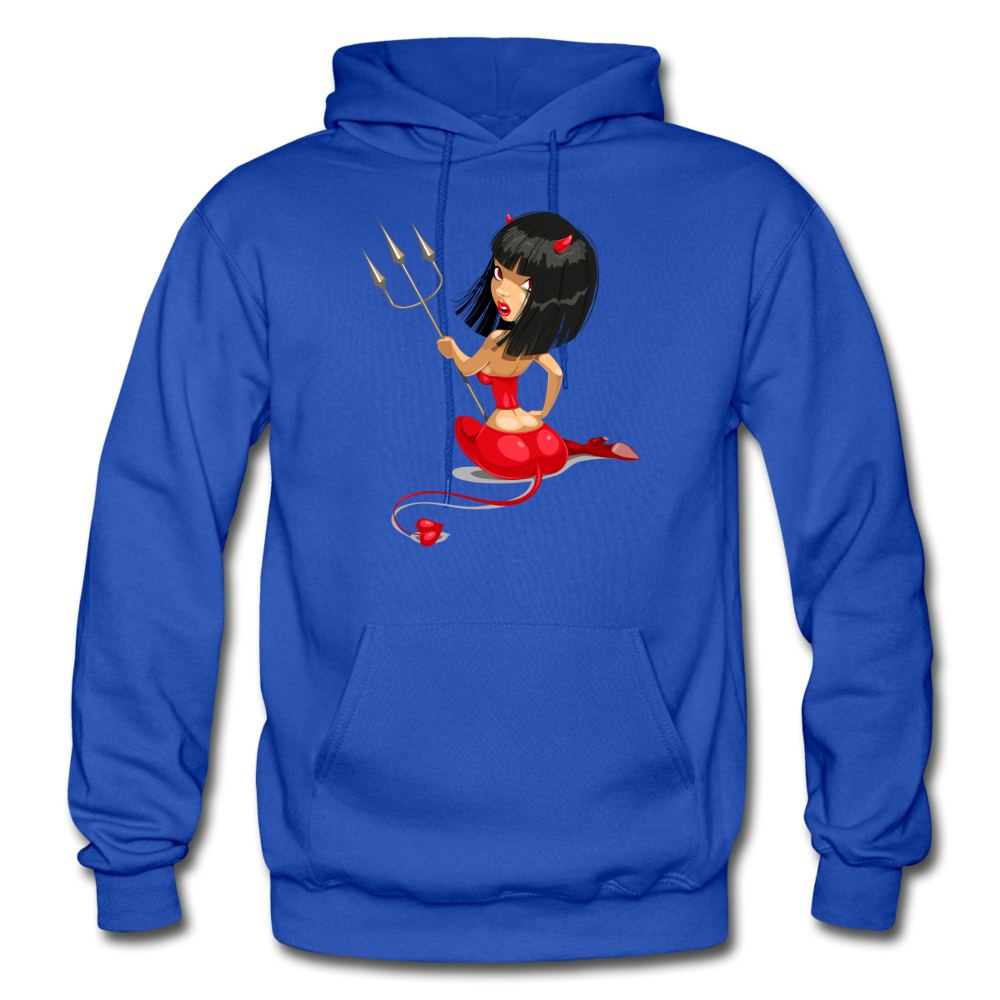 Devil Girl Cartoon Hoodie - royal blue