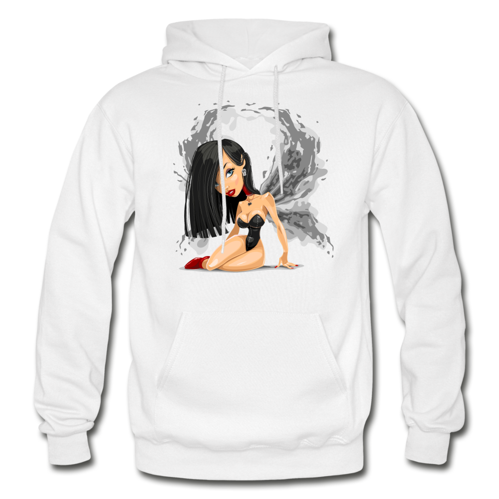 Cartoon Girl Wings Hoodie - white