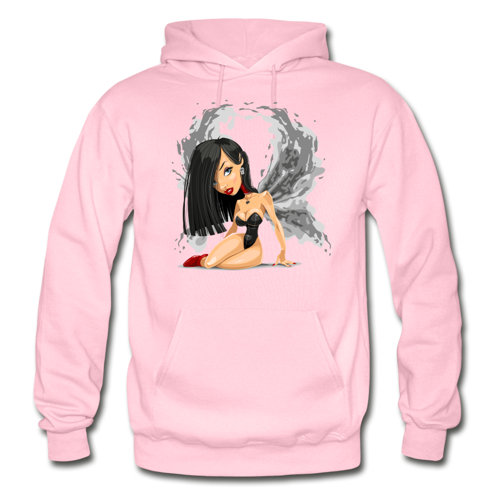Cartoon Girl Wings Hoodie - light pink