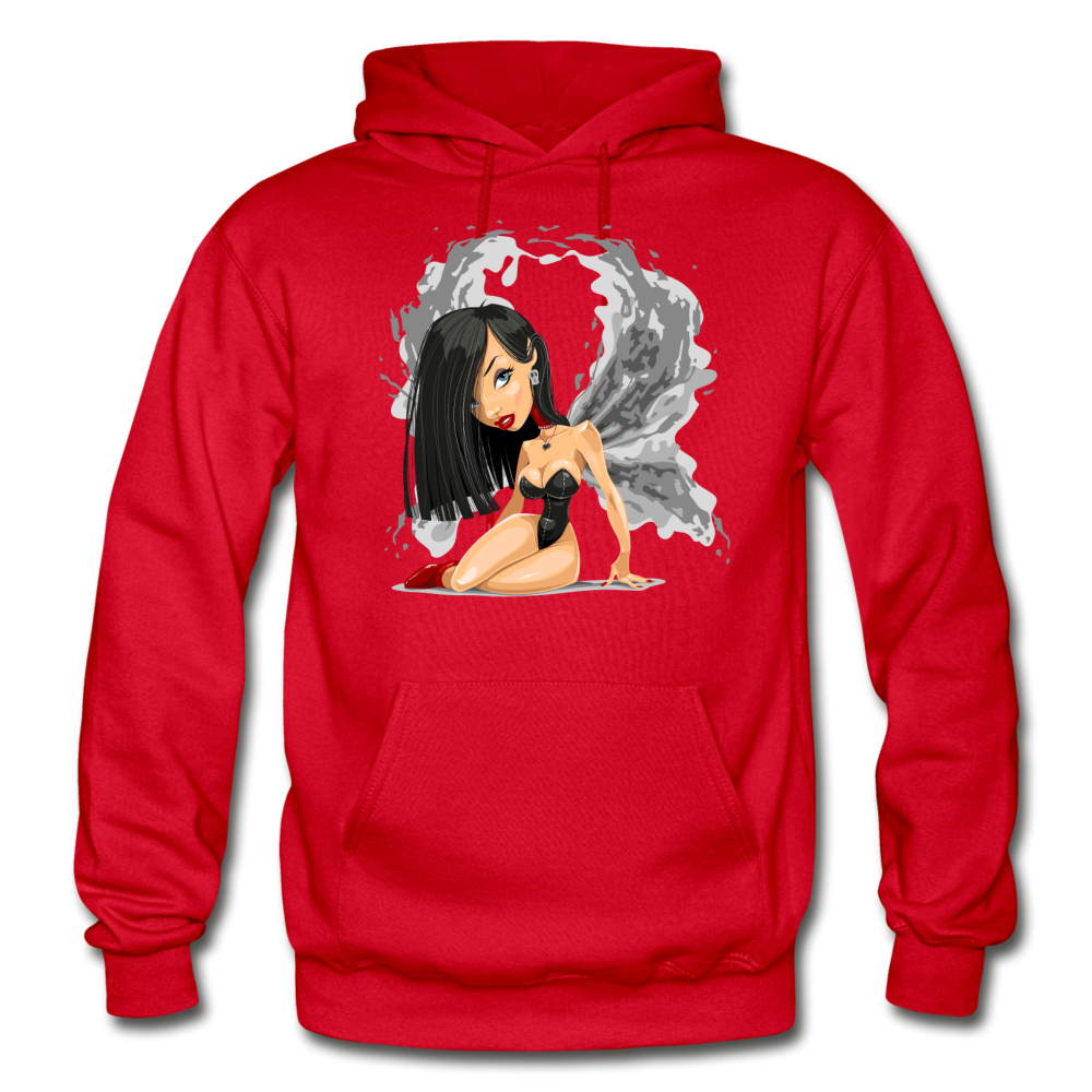 Cartoon Girl Wings Hoodie - red