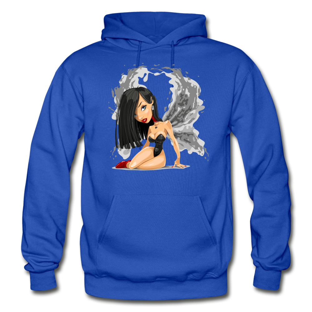 Cartoon Girl Wings Hoodie - royal blue