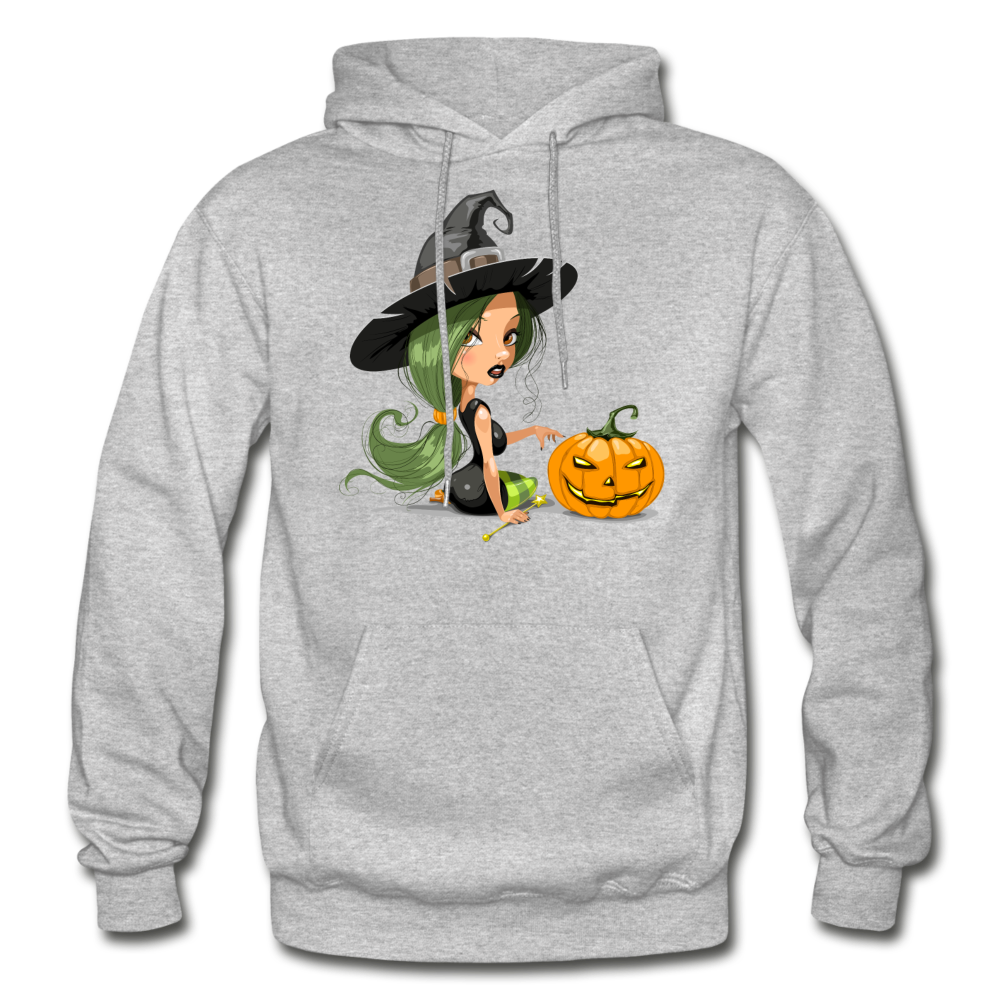 Halloween Witch Cartoon - heather gray