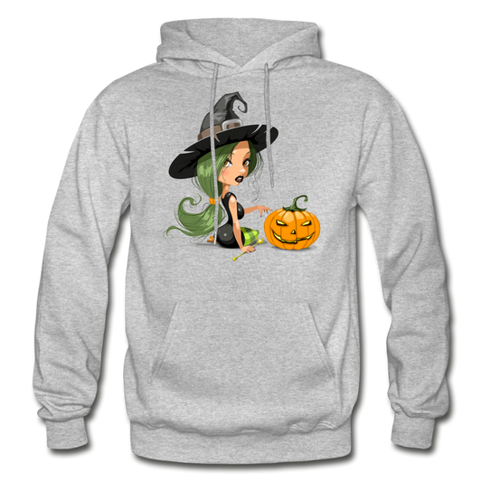 Halloween Witch Cartoon - heather gray