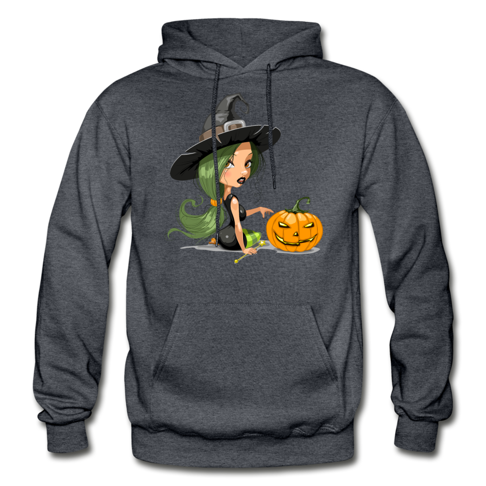 Halloween Witch Cartoon - charcoal gray