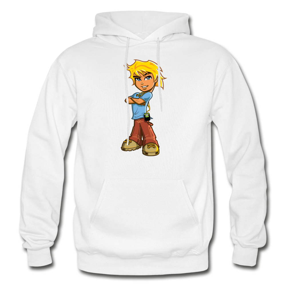 Cartoon Boy Hoodie - white