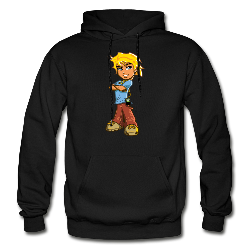 Cartoon Boy Hoodie - black