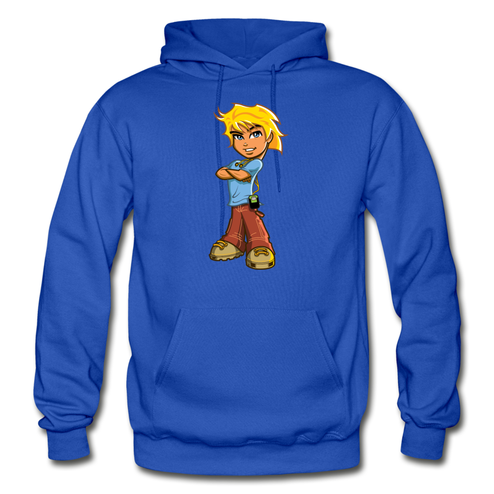 Cartoon Boy Hoodie - royal blue