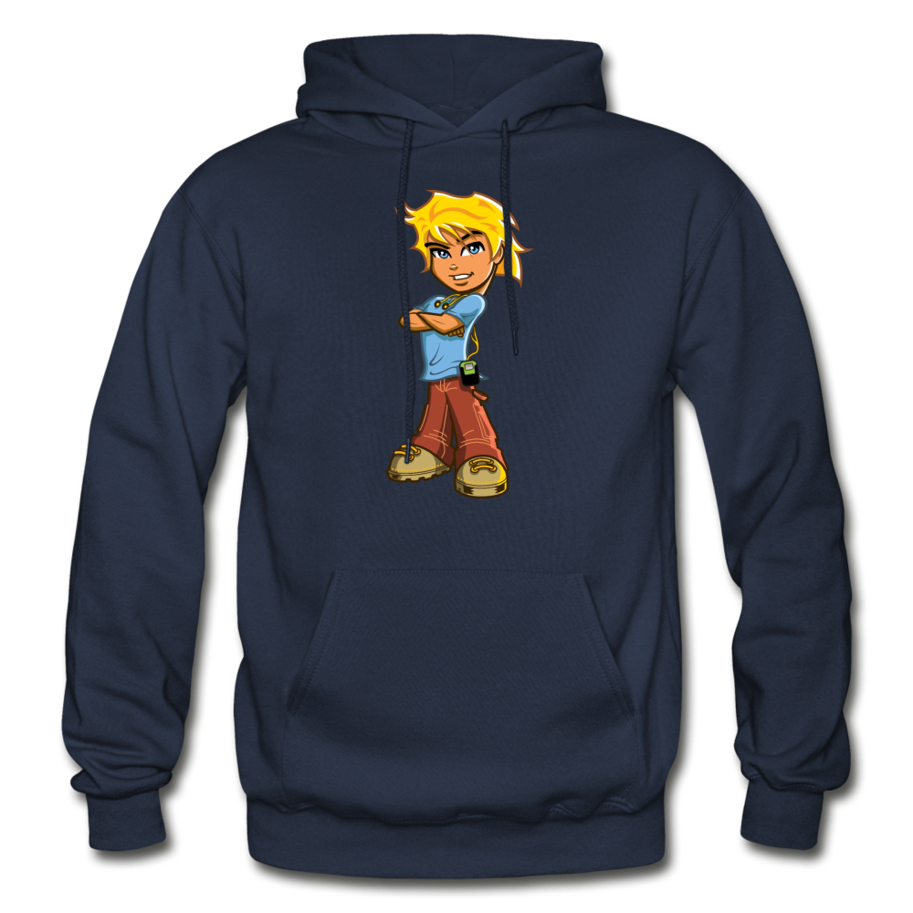 Cartoon Boy Hoodie - navy