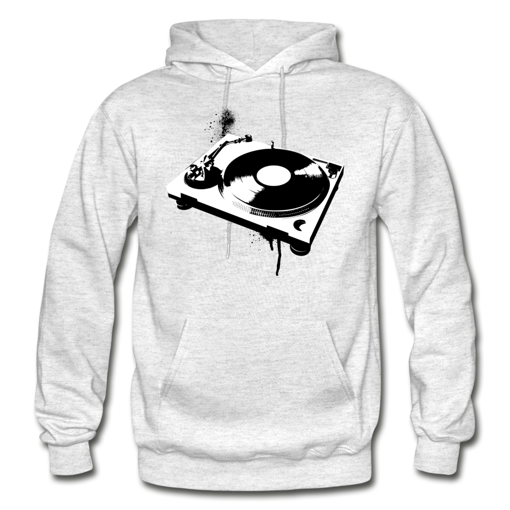 Black & White Turntable Hoodie - light heather gray
