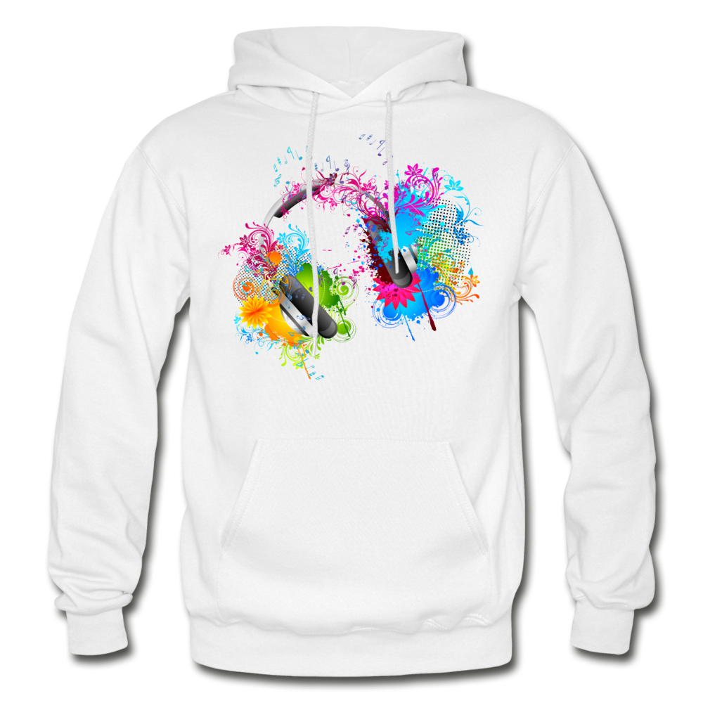 Colorful Floral Abstract Headphones - white