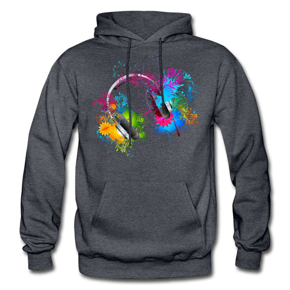 Colorful Floral Abstract Headphones - charcoal gray