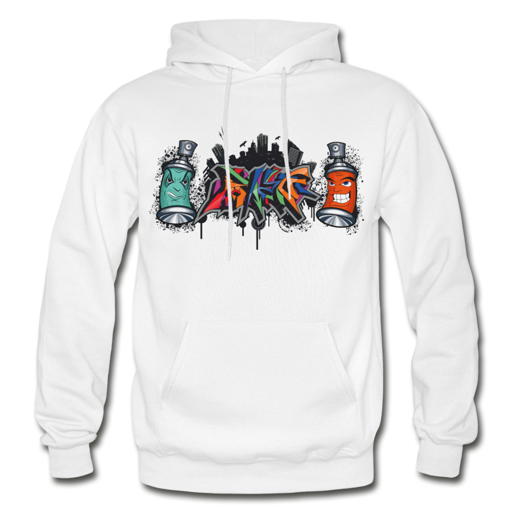 Graffiti Spray Paint Cans Hoodie - white
