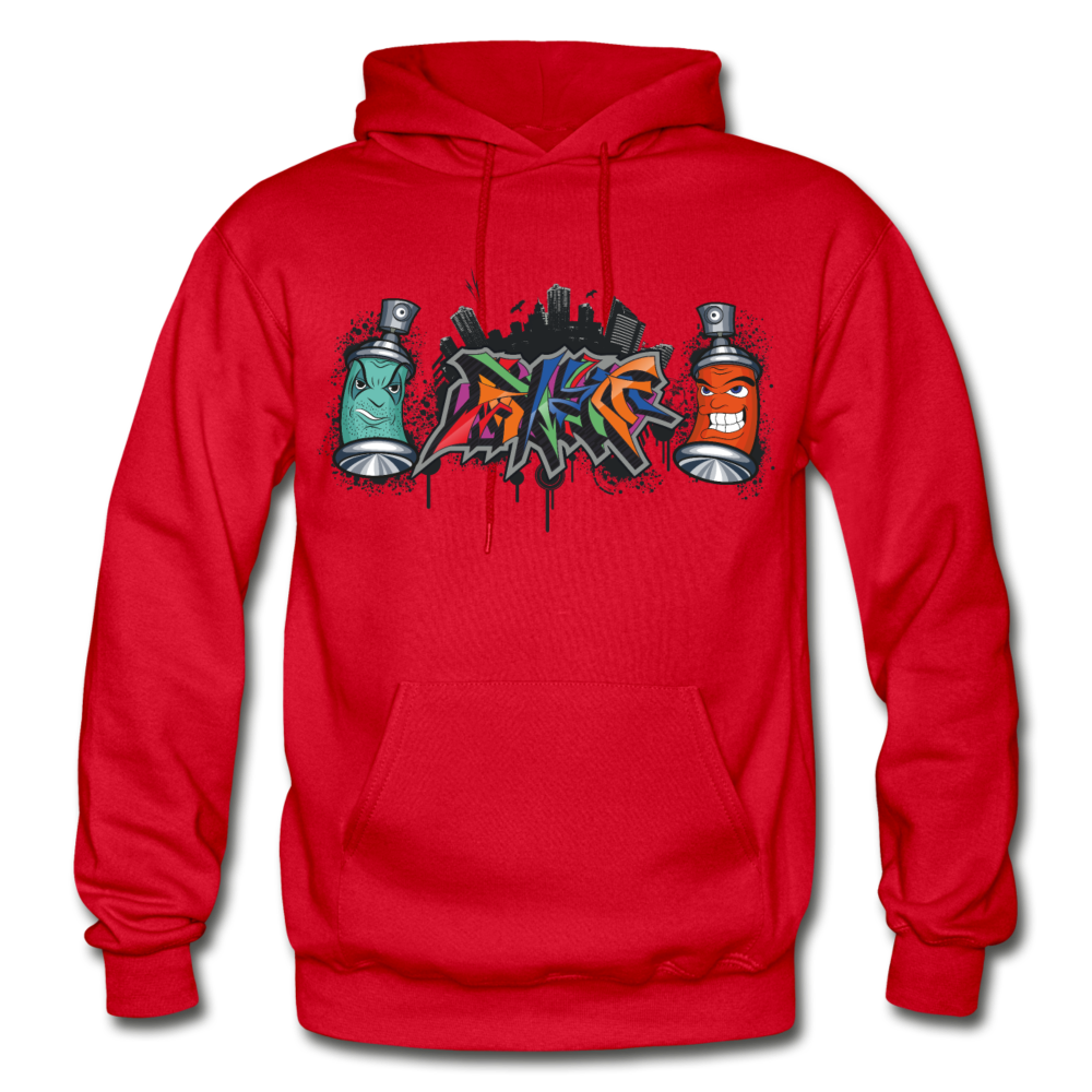 Graffiti Spray Paint Cans Hoodie - red