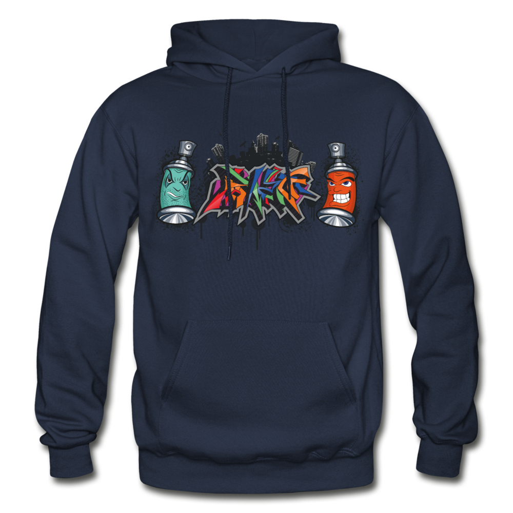 Graffiti Spray Paint Cans Hoodie - navy