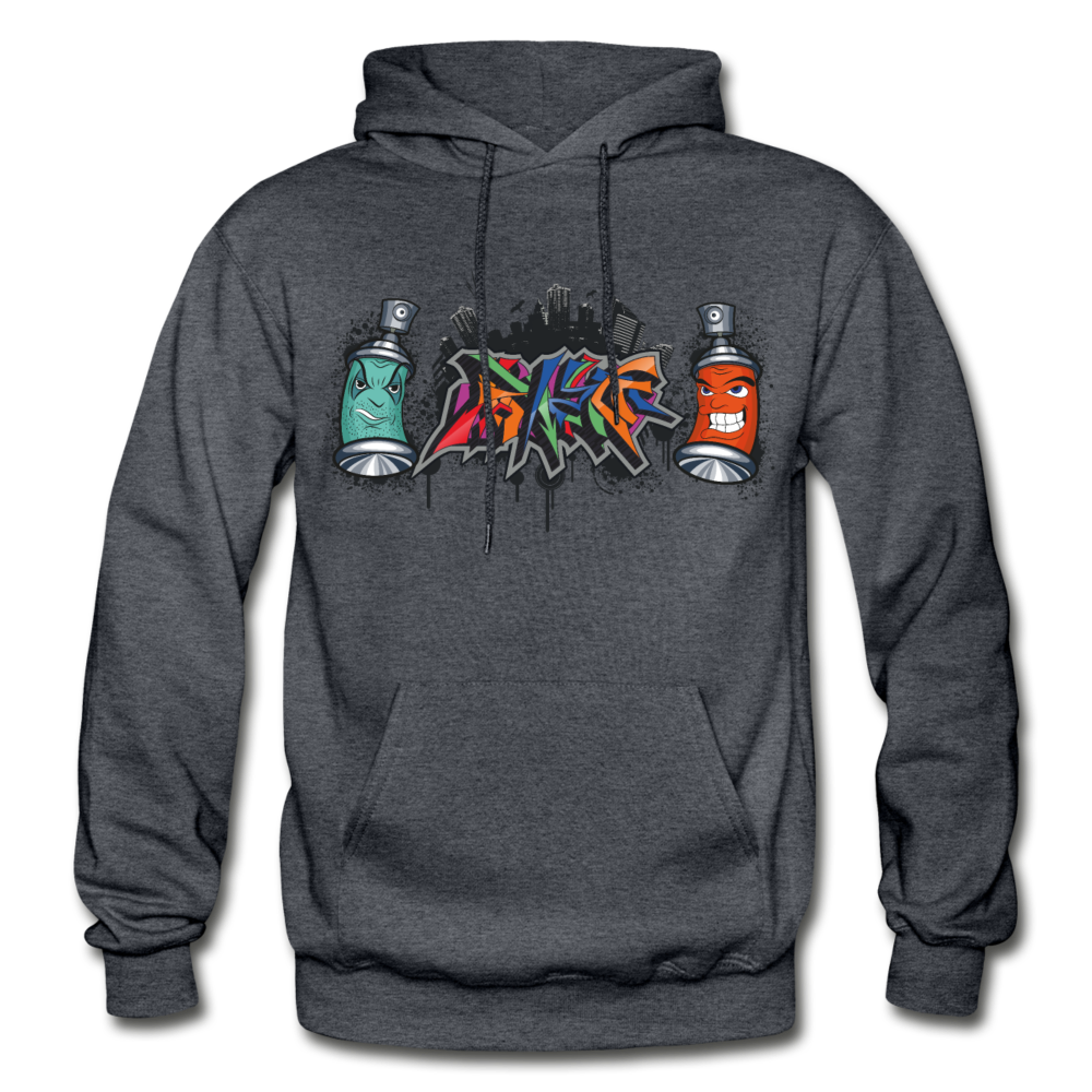 Graffiti Spray Paint Cans Hoodie - charcoal gray