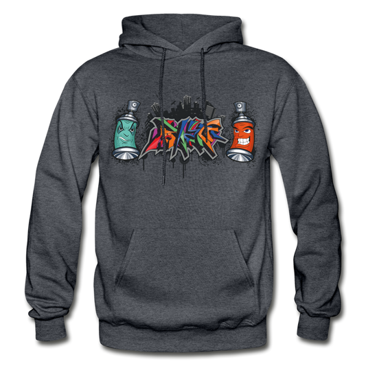 Graffiti Spray Paint Cans Hoodie - charcoal gray