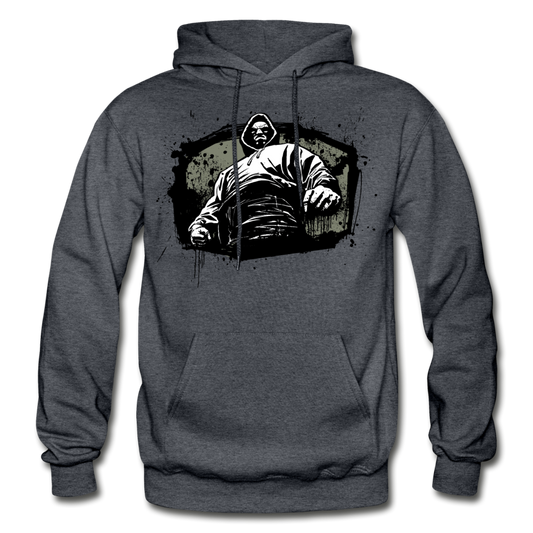 Abstract Thug Hoodie - charcoal gray