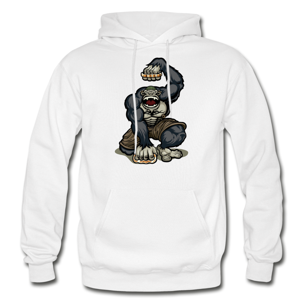 Gorilla Brass Knuckles Hoodie - white