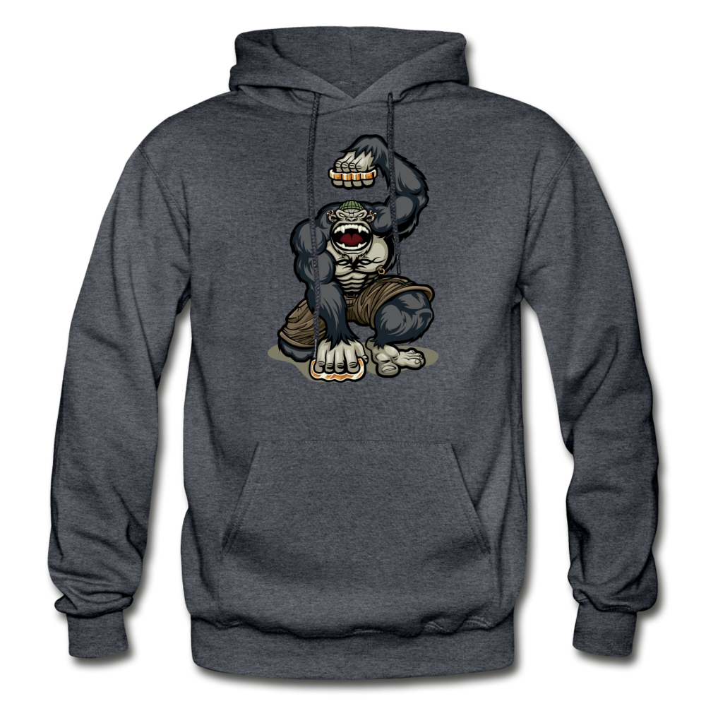 Gorilla Brass Knuckles Hoodie - charcoal gray