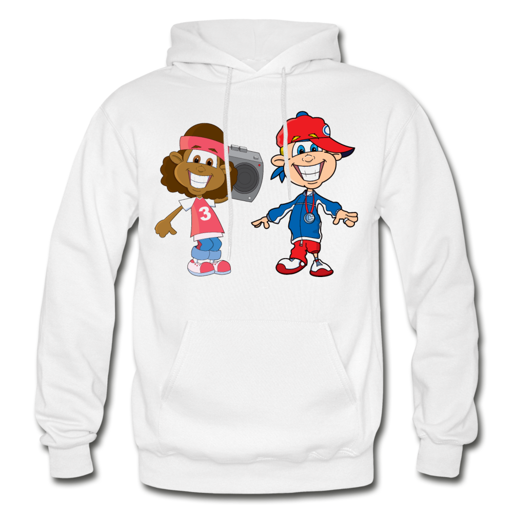 Hip Hop Cartoon Kids Hoodie - white