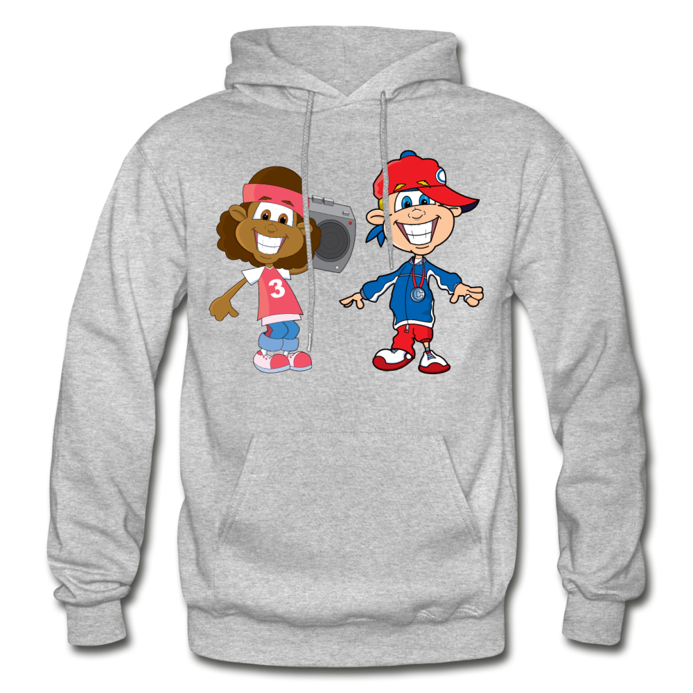 Hip Hop Cartoon Kids Hoodie - heather gray