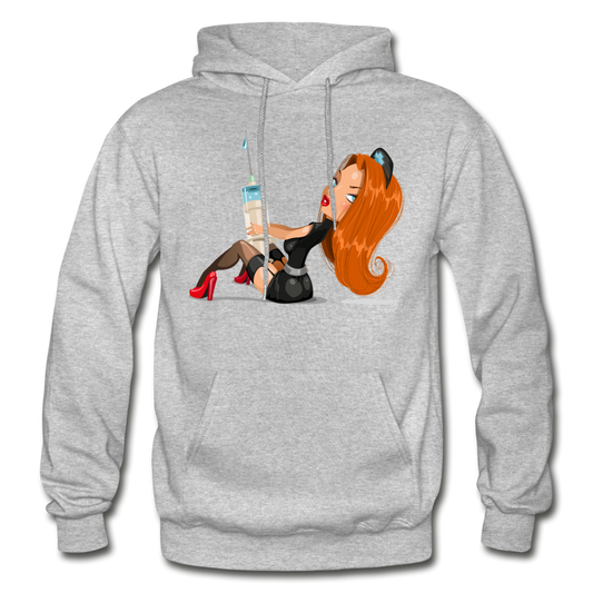 Nurse Cartoon Hoodie - heather gray