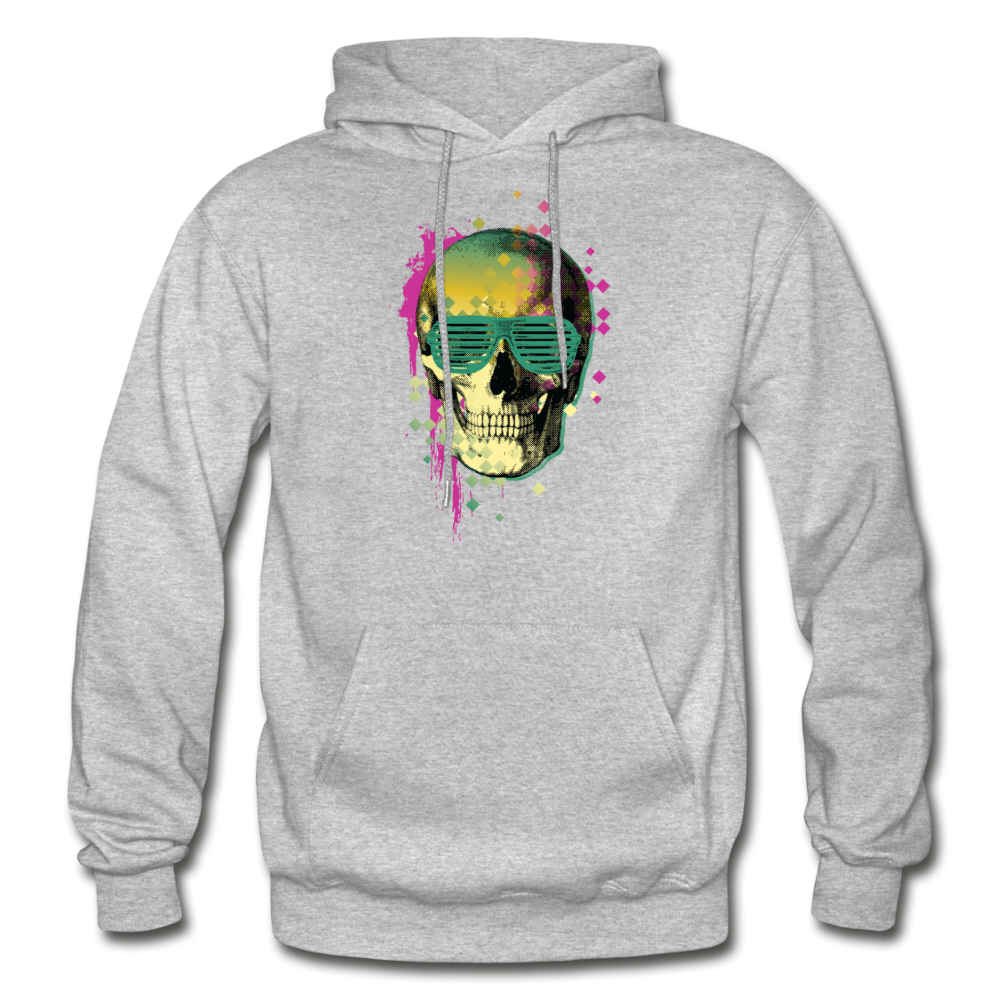 Abstract Skull Hoodie - heather gray