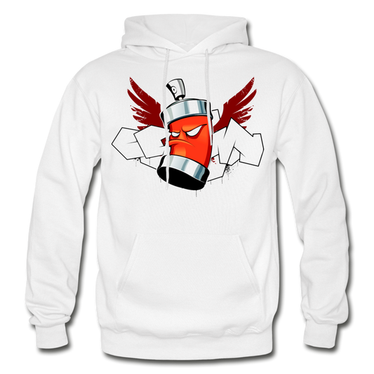 Hip Hop Spray Paint Can Hoodie - white