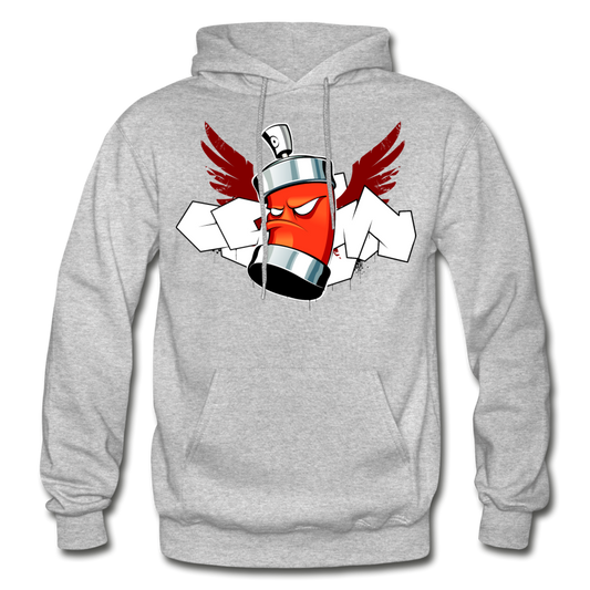Hip Hop Spray Paint Can Hoodie - heather gray