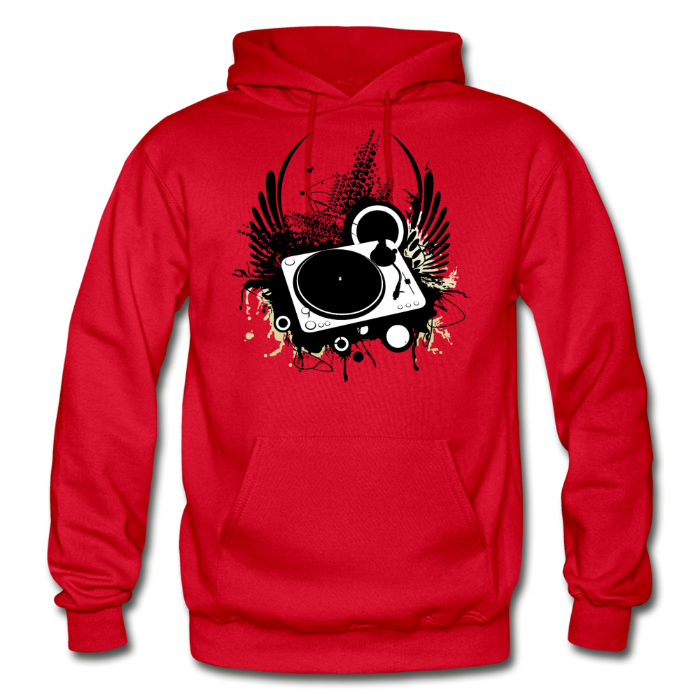 Abstract Turntable Wings Hoodie - red