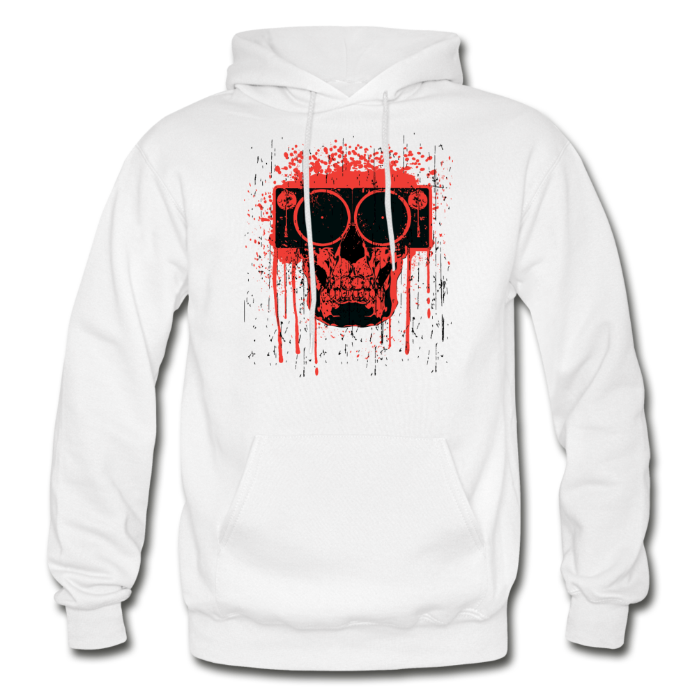 Abstract Skull Speaker Hoodie - white