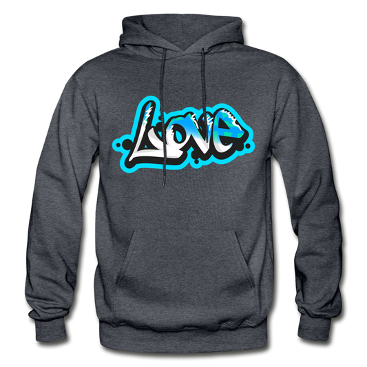 Love Graffiti Hoodie - charcoal gray