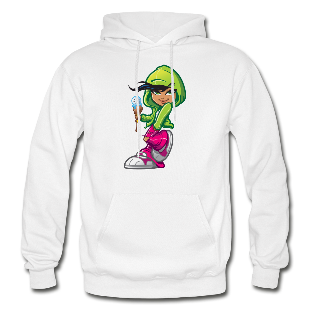 Ice Cream Cone Girl Hoodie - white