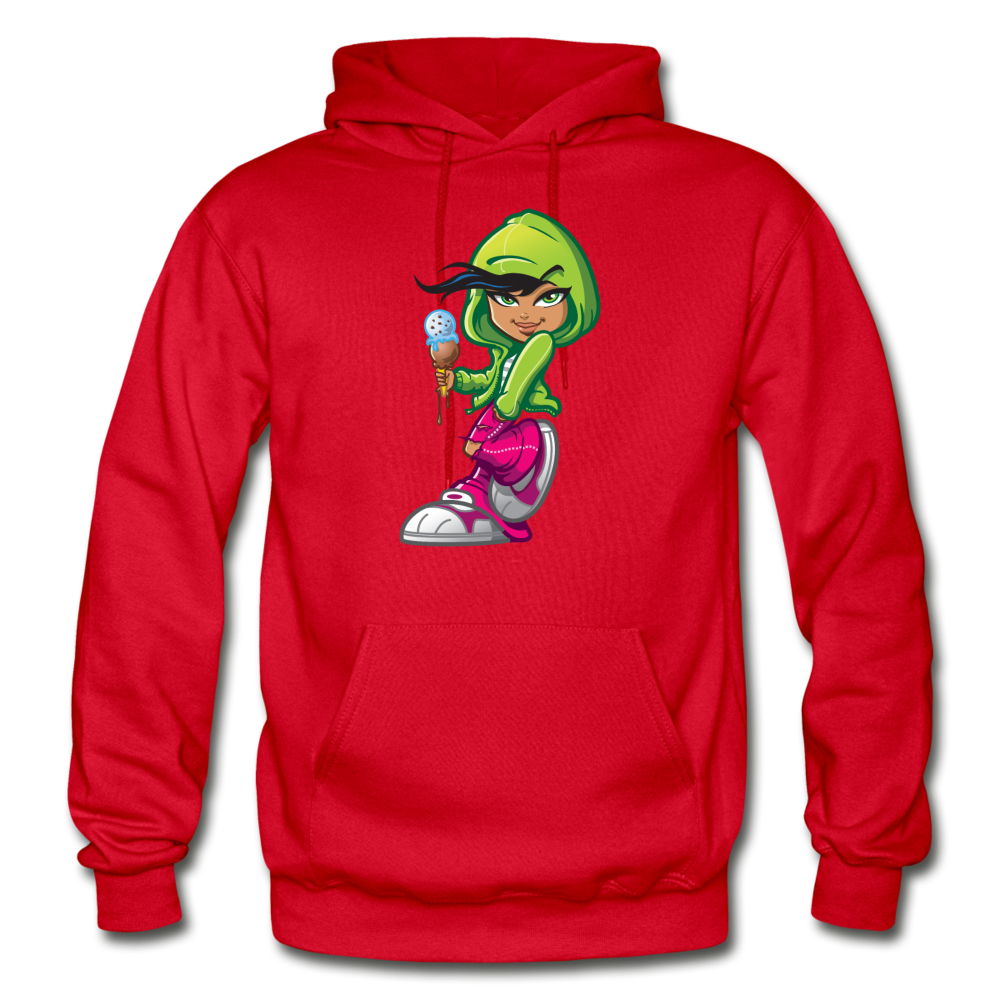 Ice Cream Cone Girl Hoodie - red