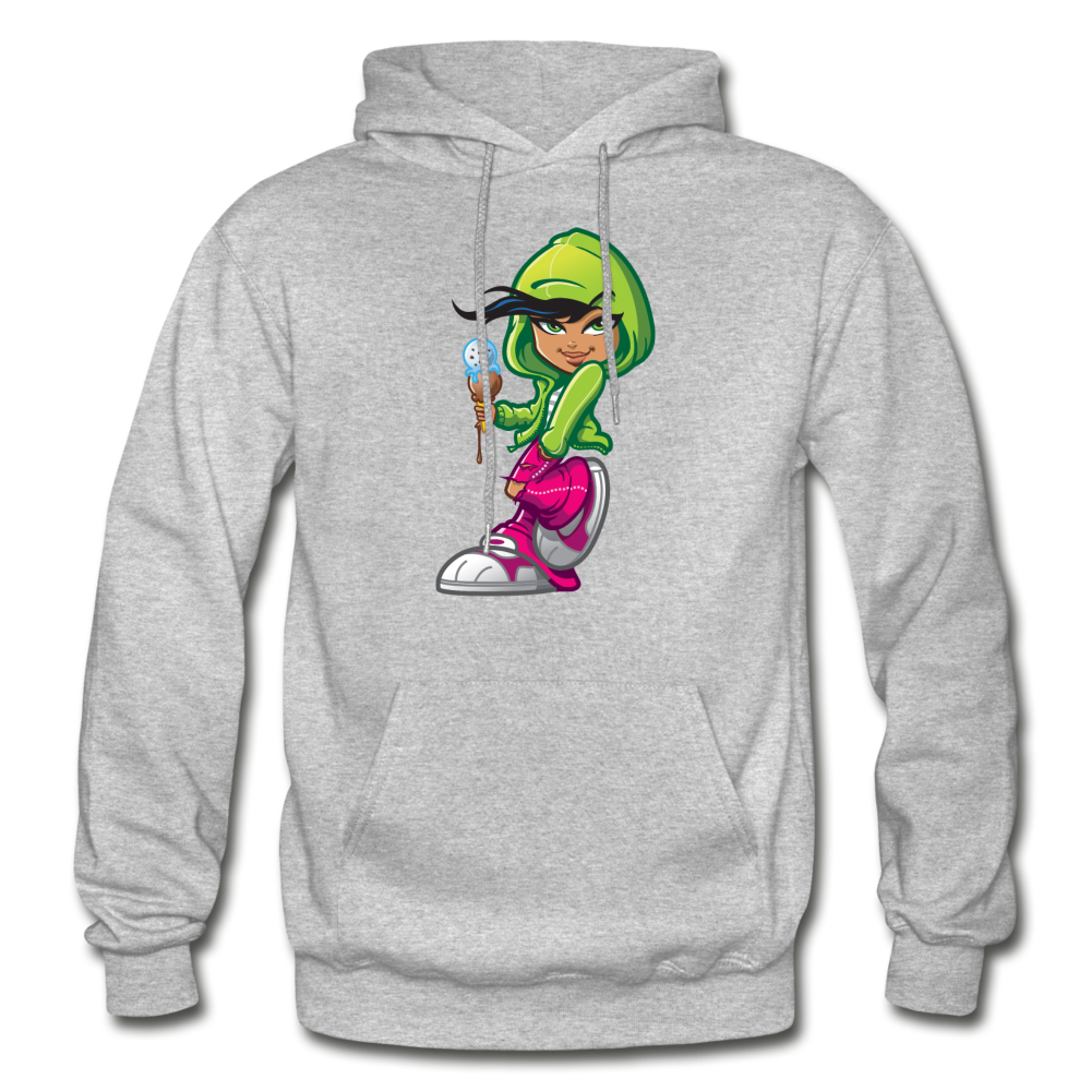 Ice Cream Cone Girl Hoodie - heather gray