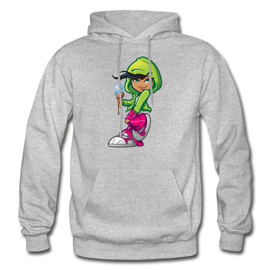 Ice Cream Cone Girl Hoodie - heather gray